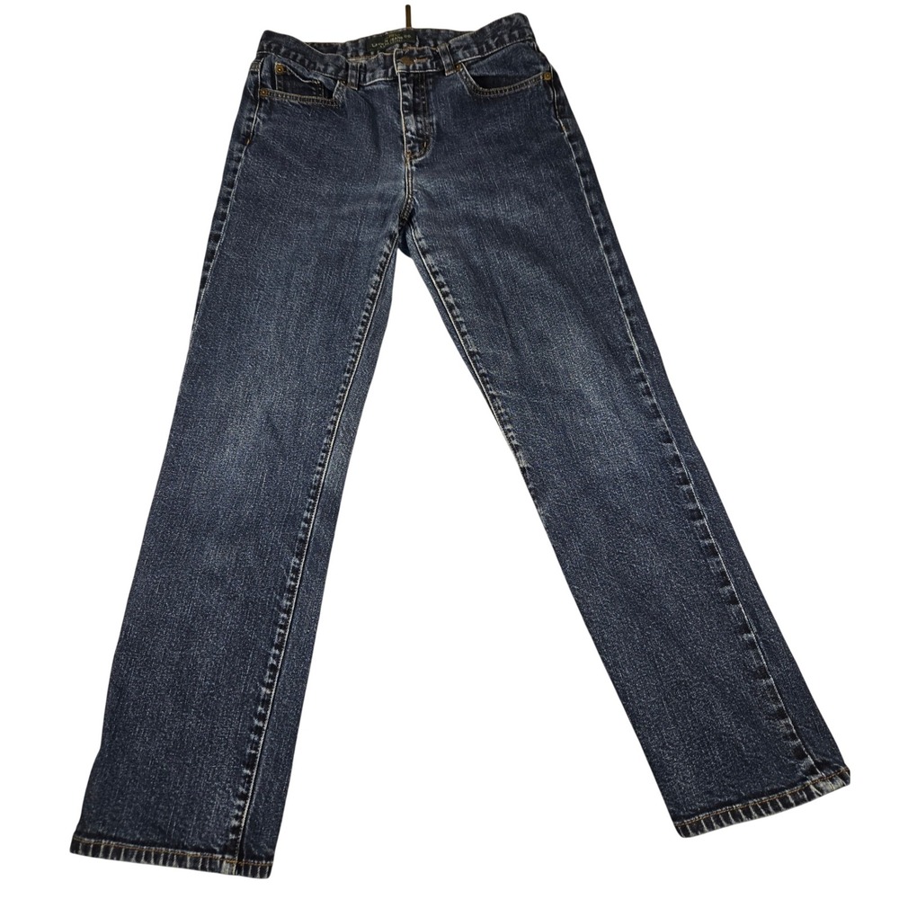 Lauren Ralph Lauren Jeans Co Womens Straight Leg Dark Wash Denim Blue Jeans